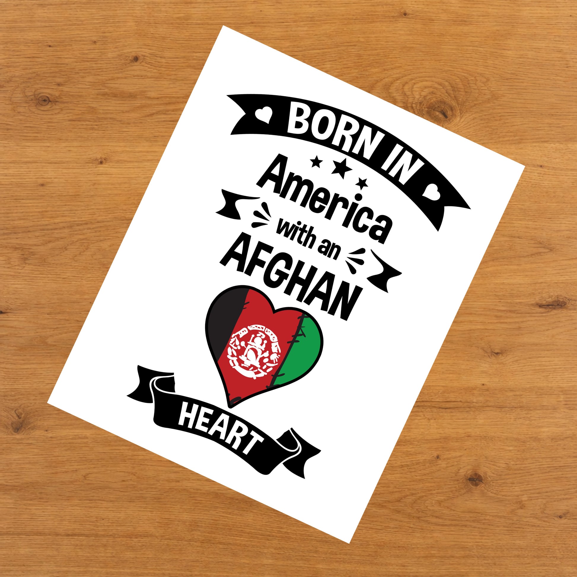 Born In America With An Afghan Heart Baby Nursery 8"x10" Wall Art Print