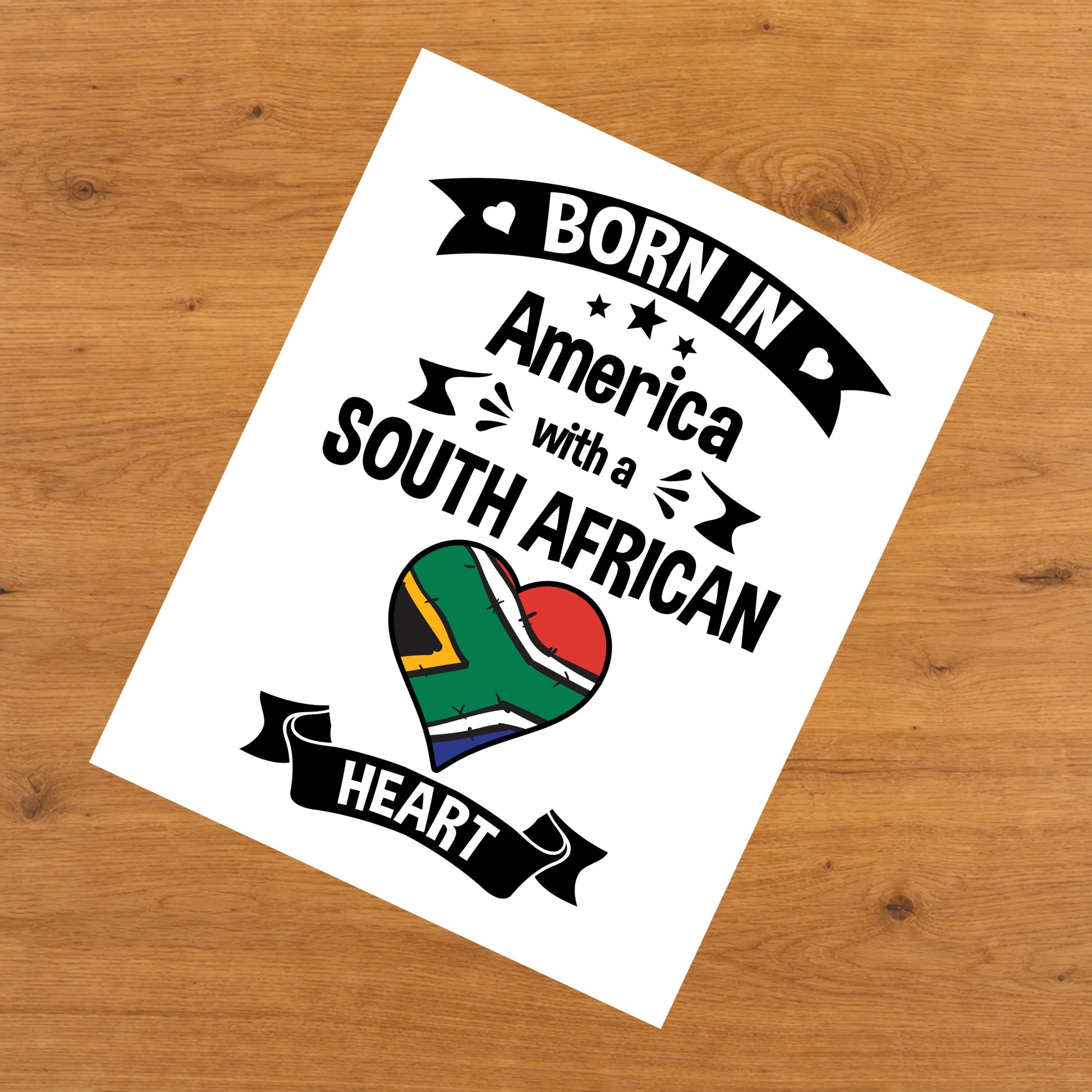 Born In America With A South African Heart Baby Nursery 8"x10" Wall Art Print