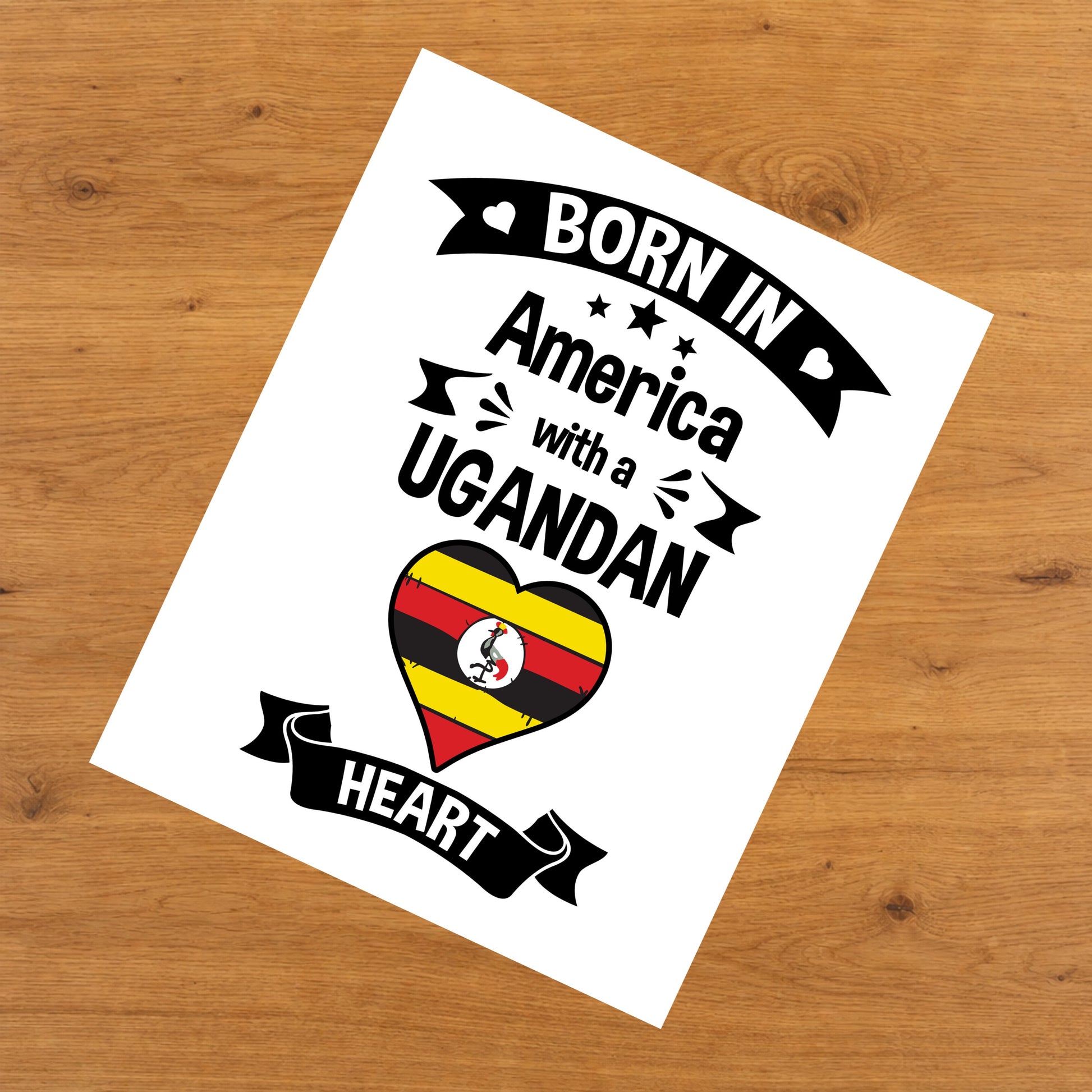 Born In America With A Ugandan Heart Baby Nursery 8"x10" Wall Art Print