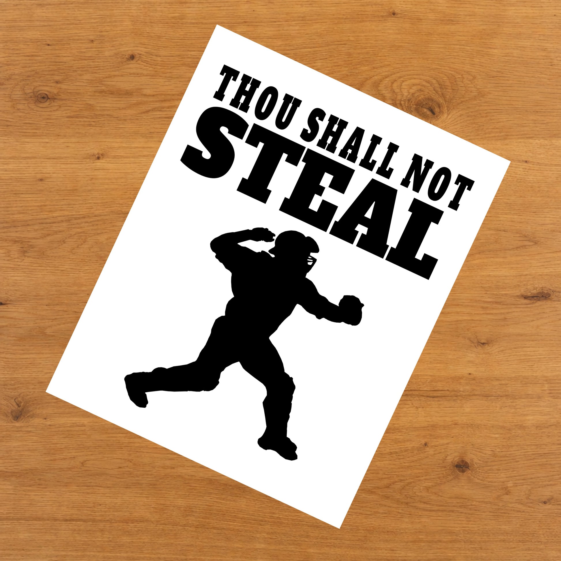Thou Shall Not Steal Funny Baseball Catcher 8"x10" Wall Art Print