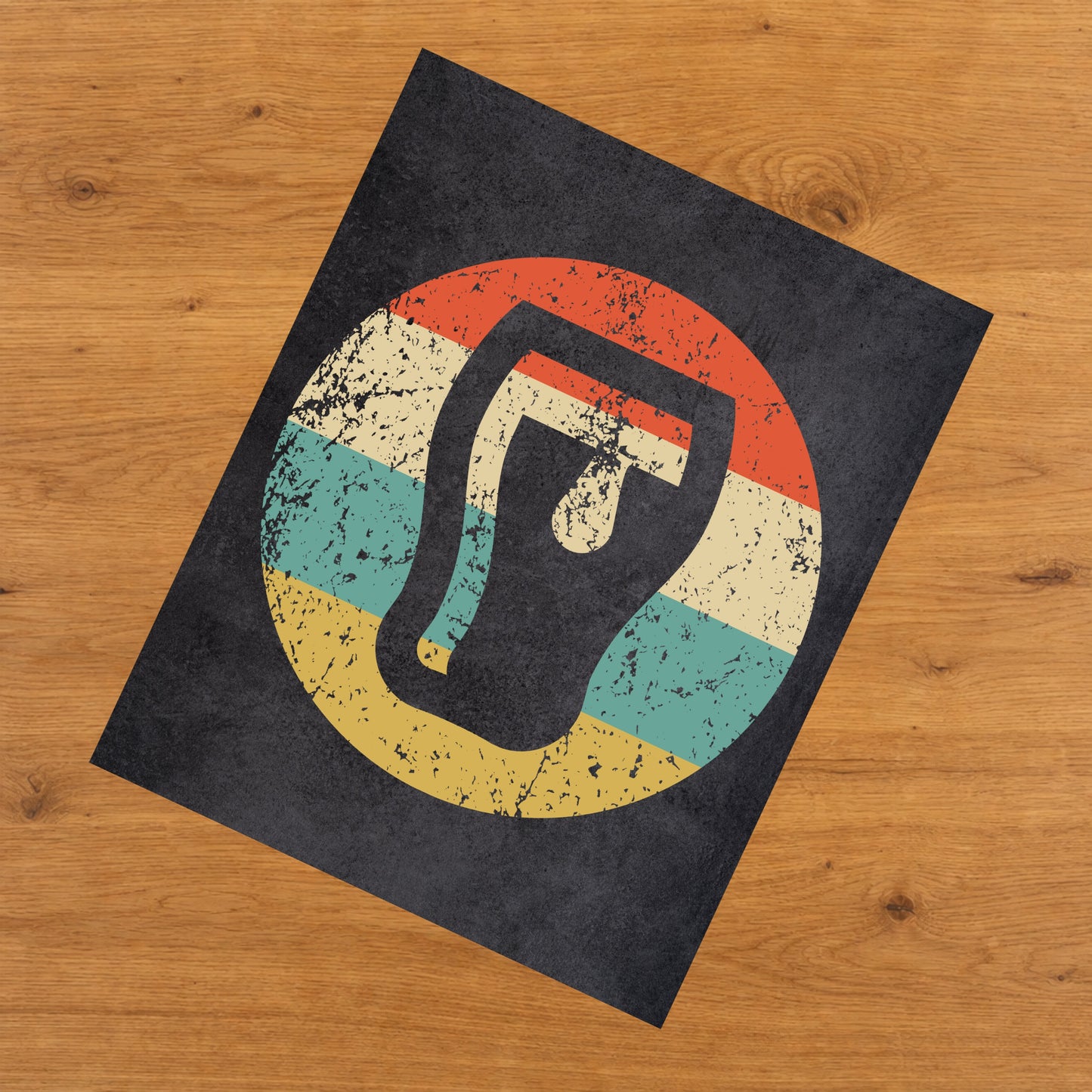 Pint of Beer Craft Beer Icon Retro 8"x10" Wall Art Print