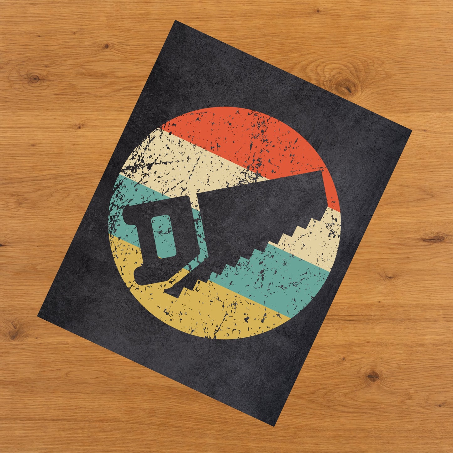 Hand Saw Carpentry Icon Retro 8"x10" Wall Art Print