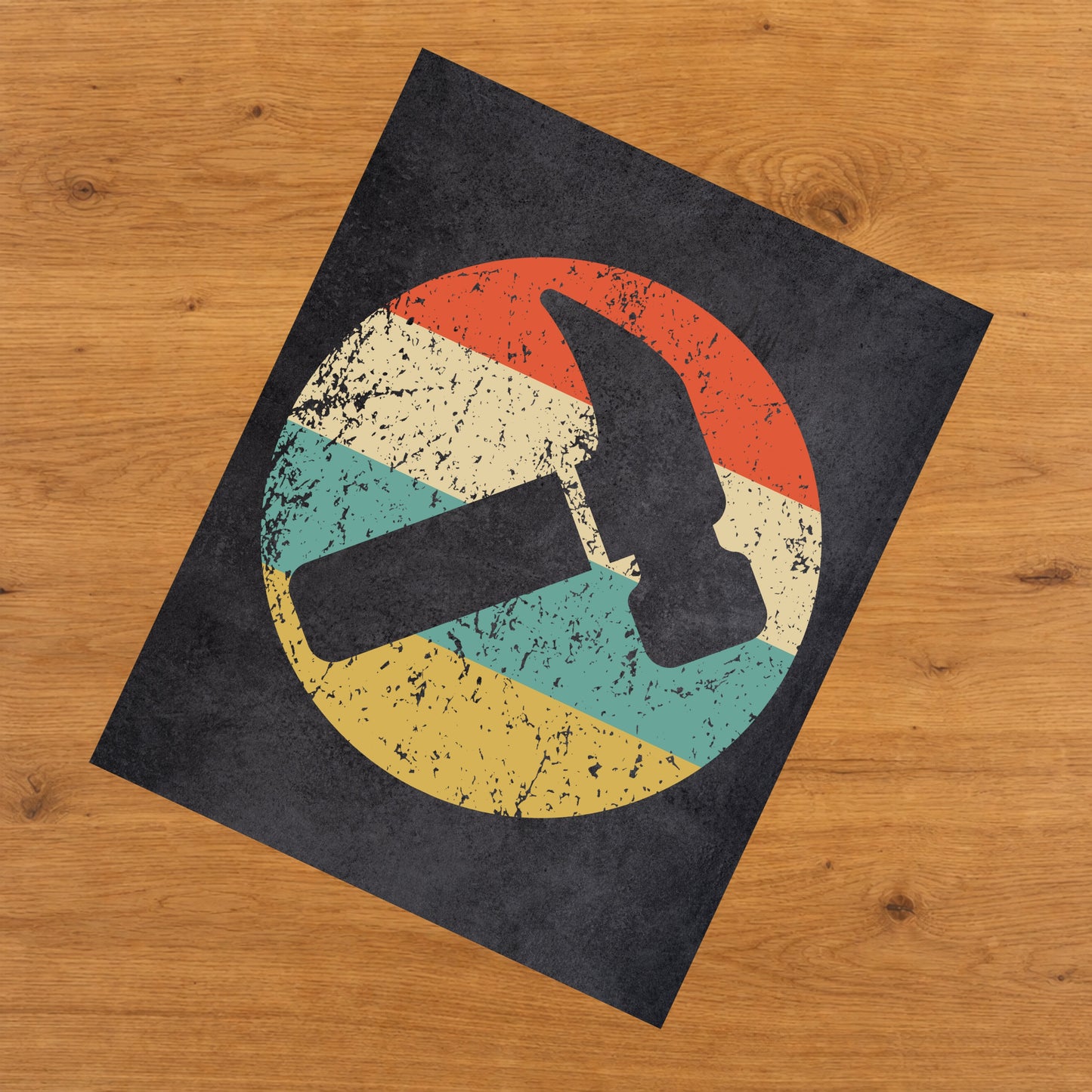 Hammer Carpentry Icon Retro 8"x10" Wall Art Print