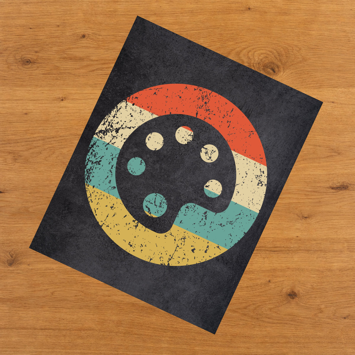 Art Palette Artist Icon Retro 8"x10" Wall Art Print