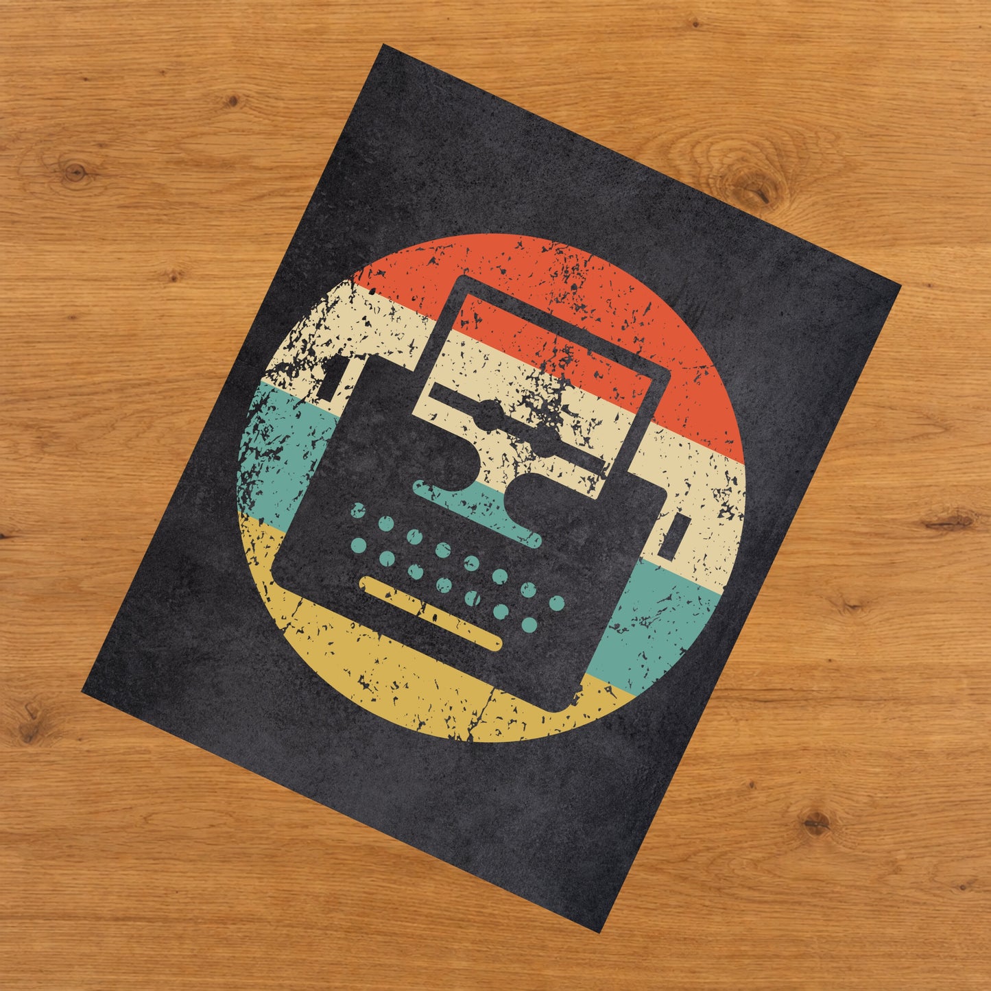 Typewriter Writer Icon Retro 8"x10" Wall Art Print