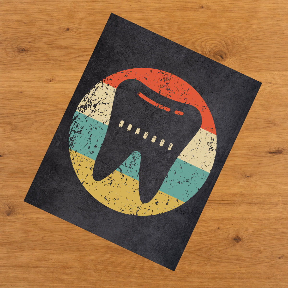 Tooth Dentist Orthodontist Icon Retro 8"x10" Wall Art Print
