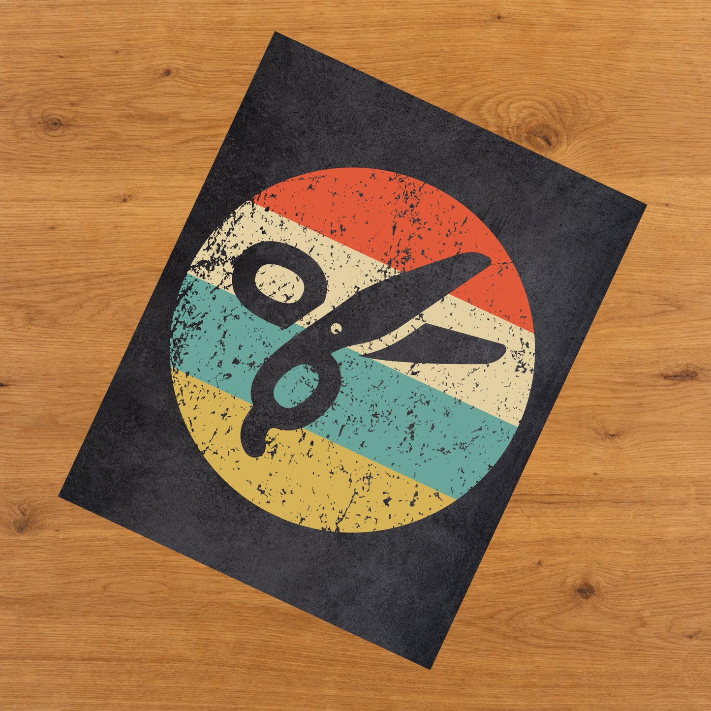 Scissors Barber Hairdresser Icon Retro 8"x10" Wall Art Print
