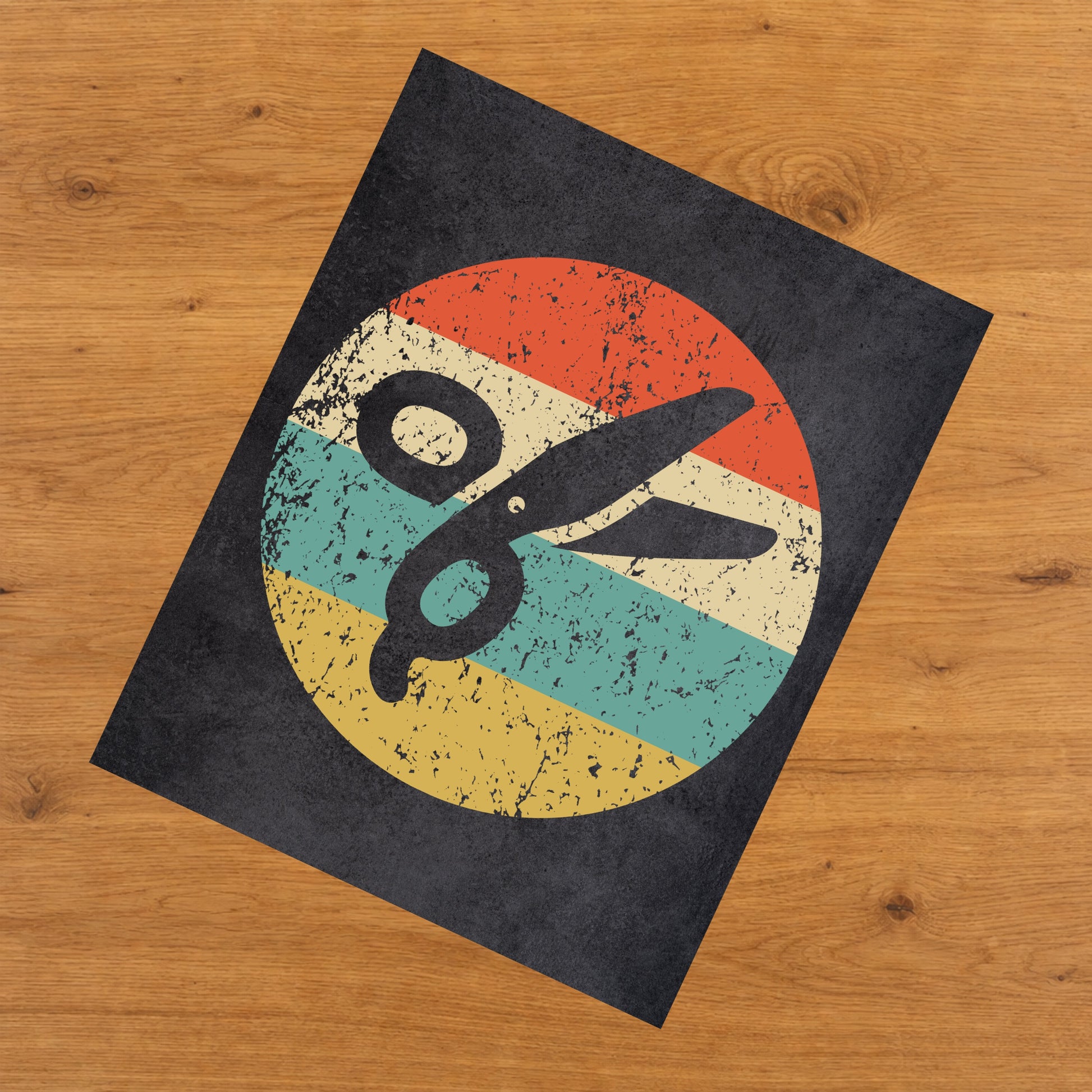 Scissors Barber Hairdresser Icon Retro 8"x10" Wall Art Print