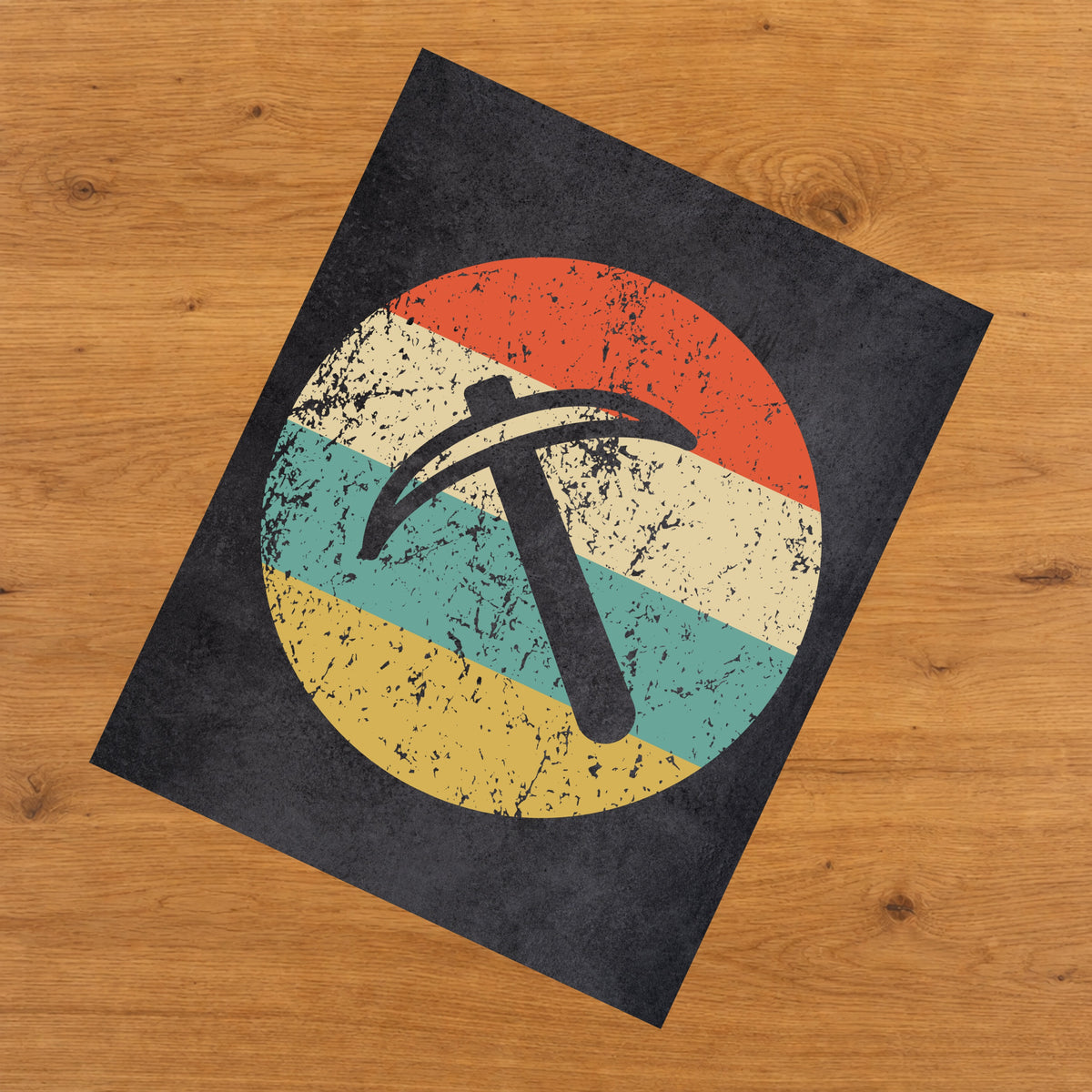 Pick Axe Geologist Miner Icon Retro 8"x10" Wall Art Print