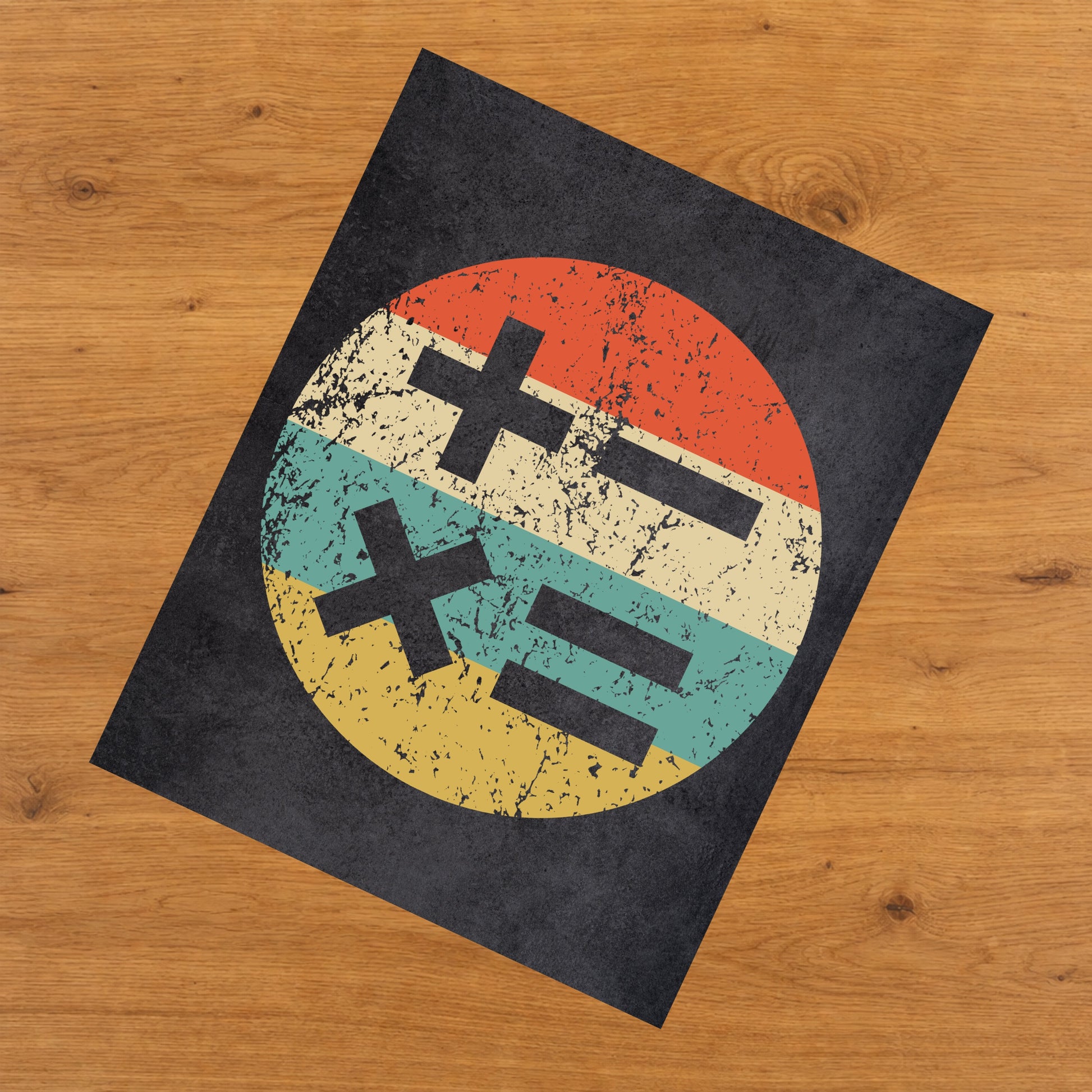Math Symbols Math Teacher Icon Retro 8"x10" Wall Art Print