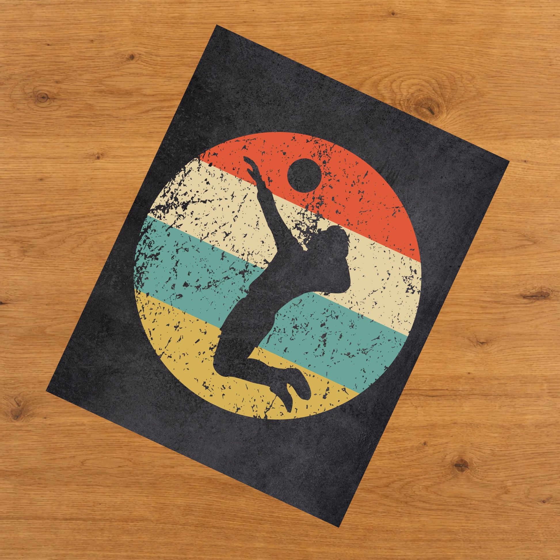 Volleyball Player Sports Icon Retro 8"x10" Wall Art Print