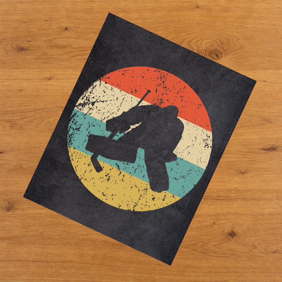 Hockey Goalie Sports Icon Retro 8"x10" Wall Art Print