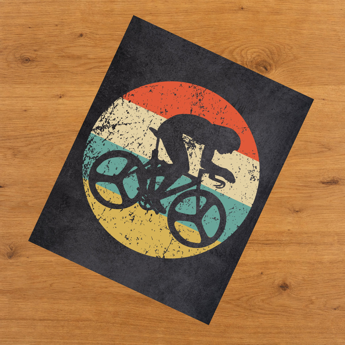 Cycling Bike Cyclist Sports Icon Retro 8"x10" Wall Art Print