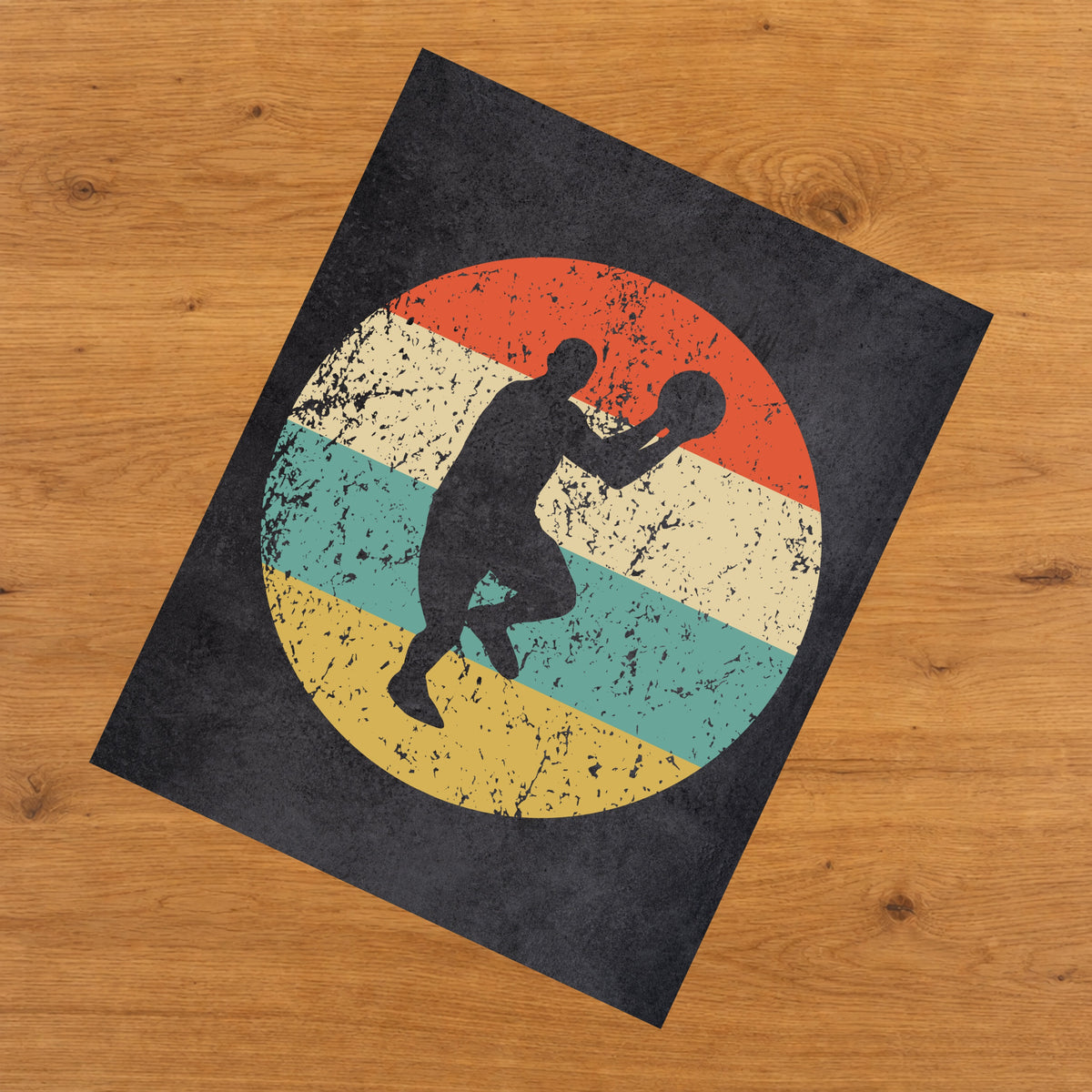 Basketball Player Sports Icon Retro 8"x10" Wall Art Print