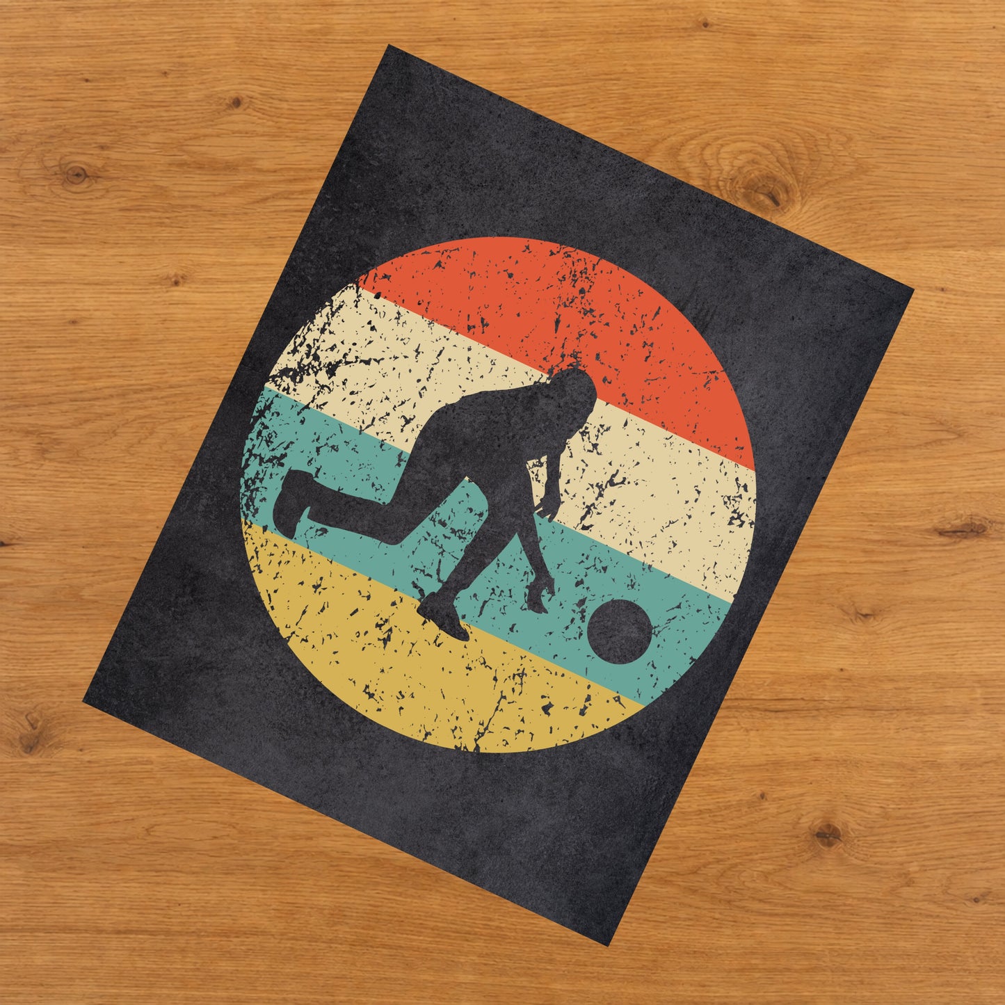 Bowler Bowling Sports Icon Retro 8"x10" Wall Art Print