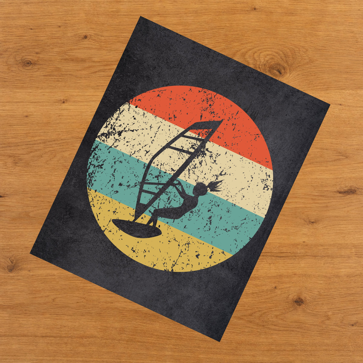 Windsurfing Icon Retro 8"x10" Wall Art Print