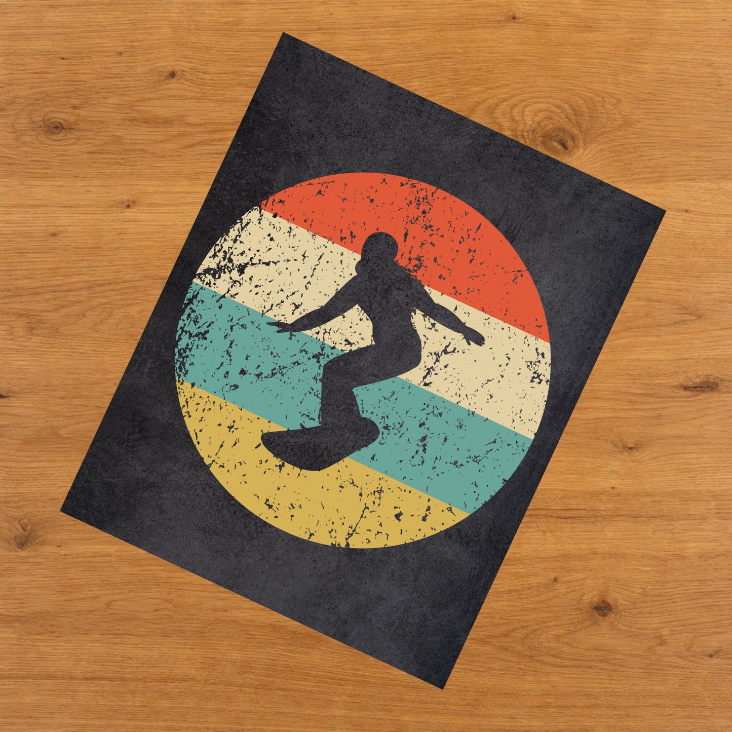Snowboarding Sports Icon Retro 8"x10" Wall Art Print