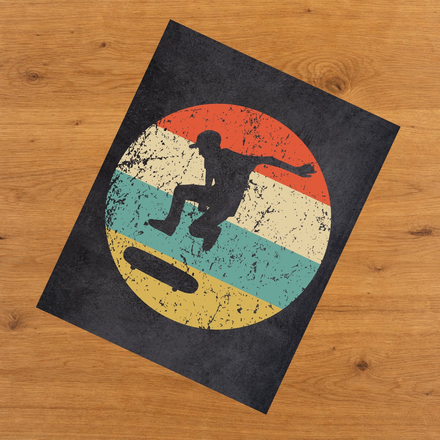Skateboarding Skater Icon Retro 8"x10" Wall Art Print