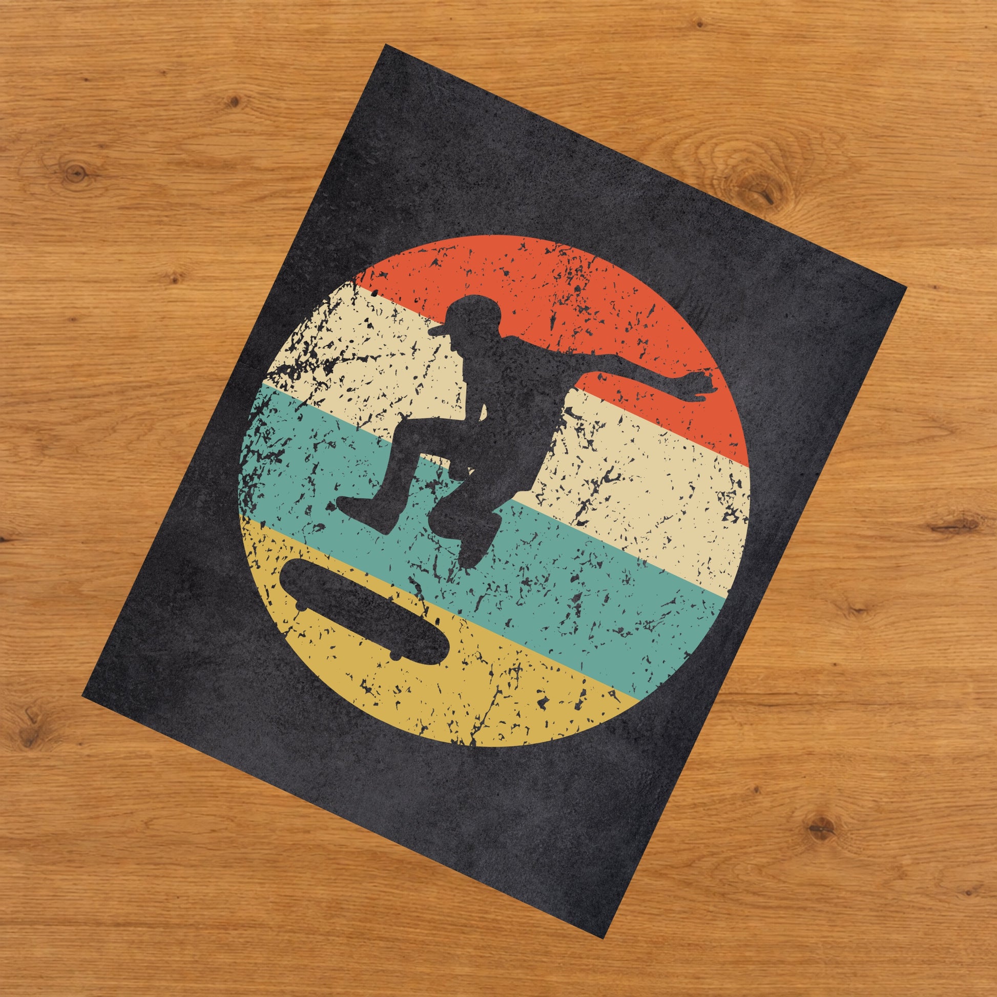 Skateboarding Skater Icon Retro 8"x10" Wall Art Print