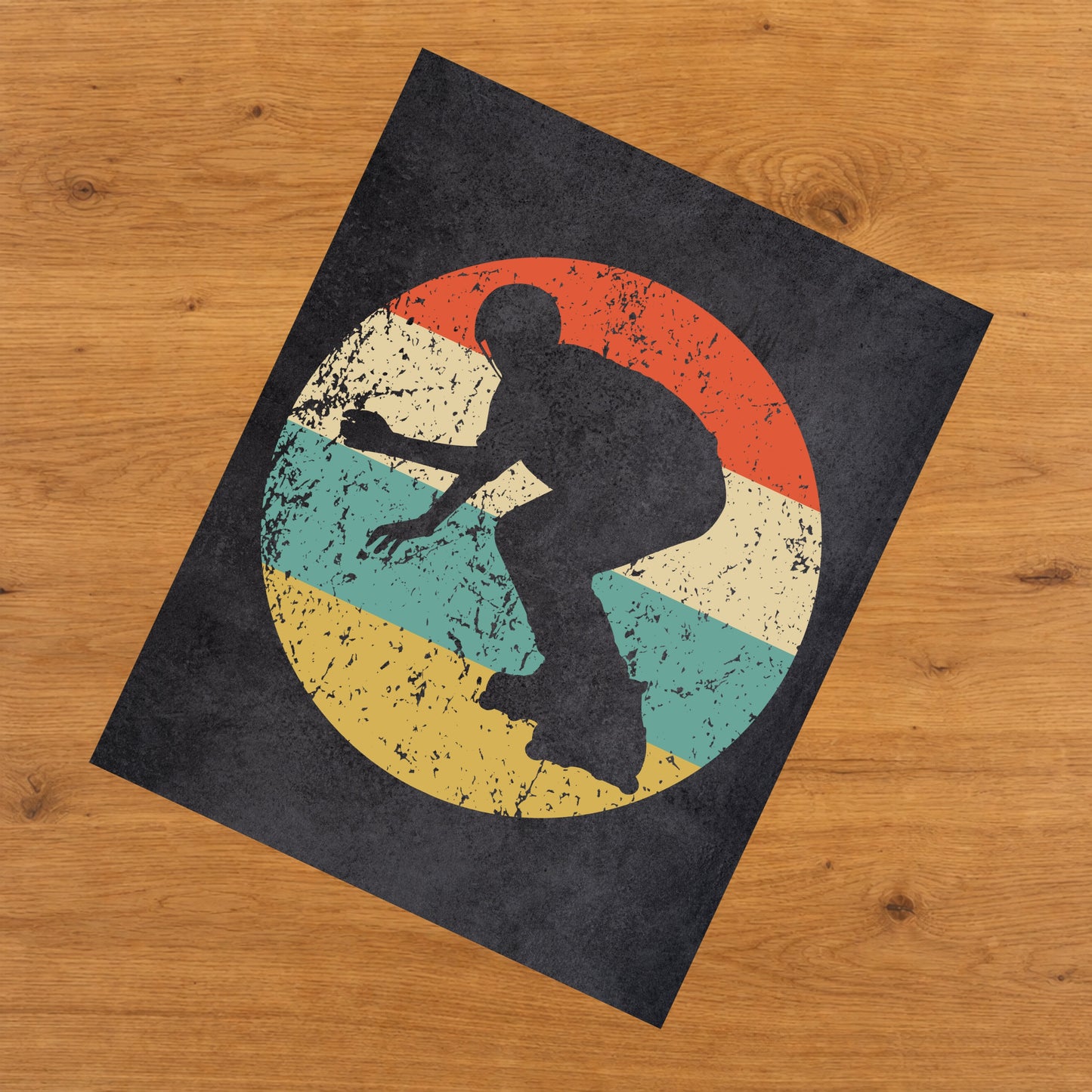 Inline Skating Icon Retro 8"x10" Wall Art Print