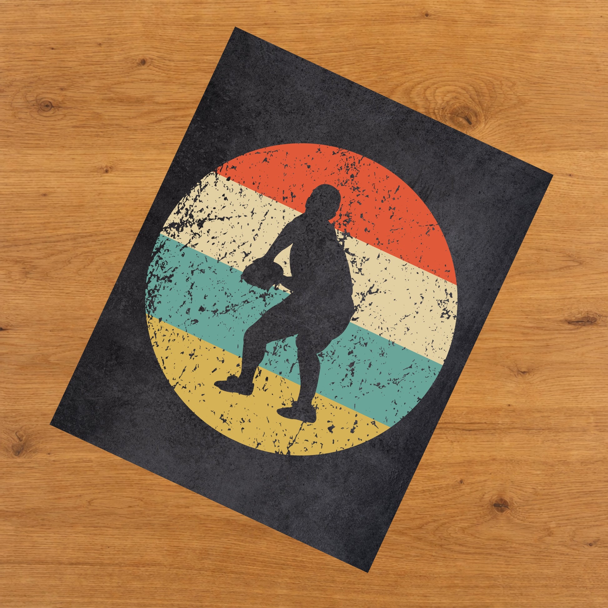 Rugby Player Sports Icon Retro 8"x10" Wall Art Print