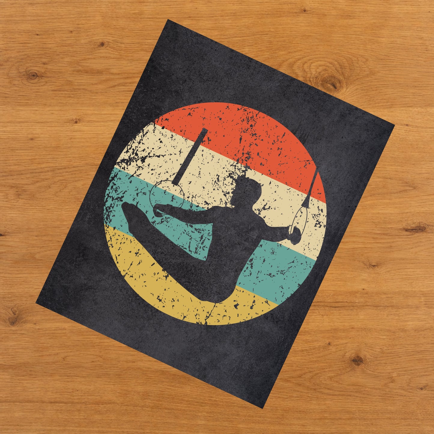 Male Gymnast Rings Gymnastics Icon Retro 8"x10" Wall Art Print