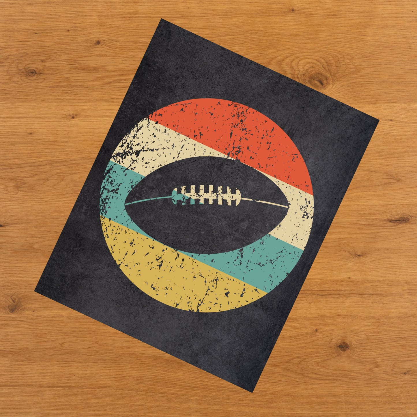 Football Sports Icon Retro 8"x10" Wall Art Print