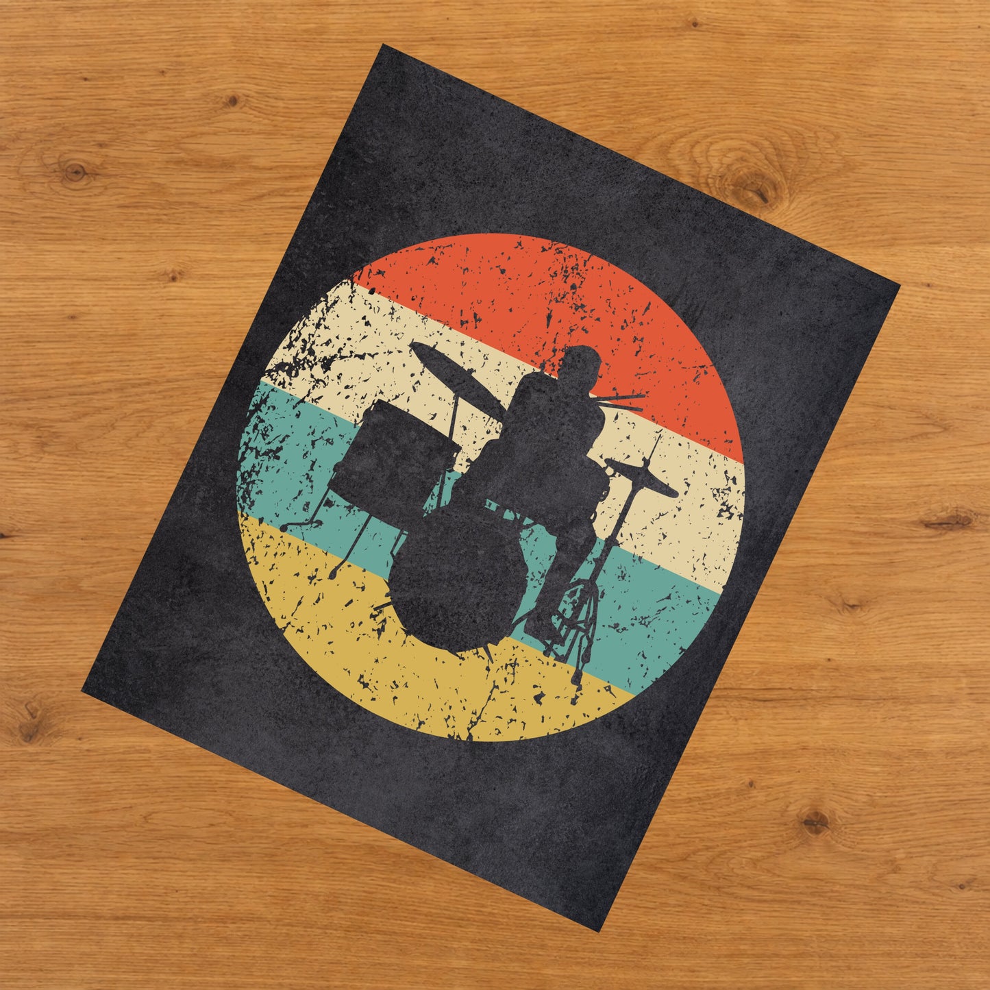 Drums Drummer Music Icon Retro 8"x10" Wall Art Print