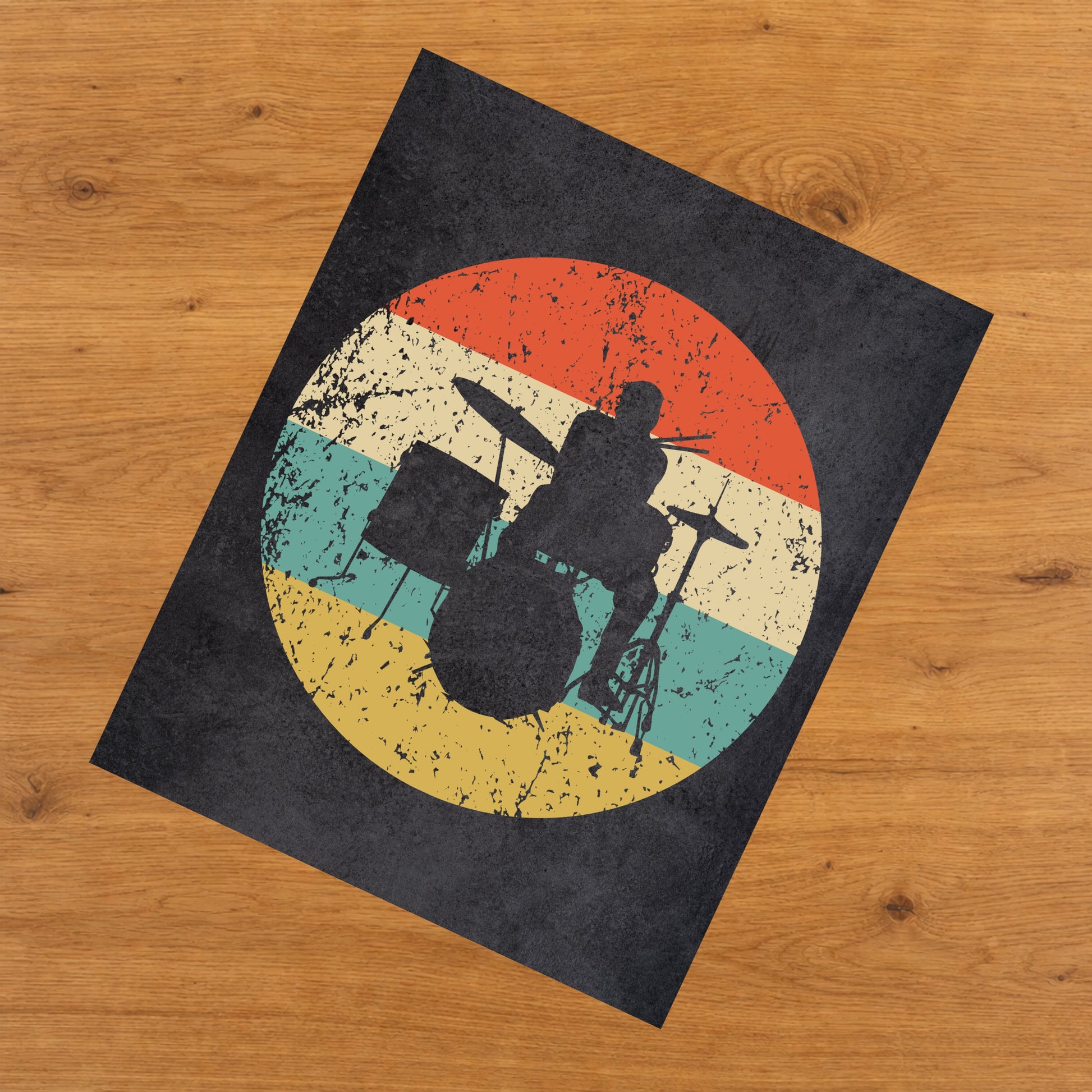 Drums Drummer Music Icon Retro 8"x10" Wall Art Print