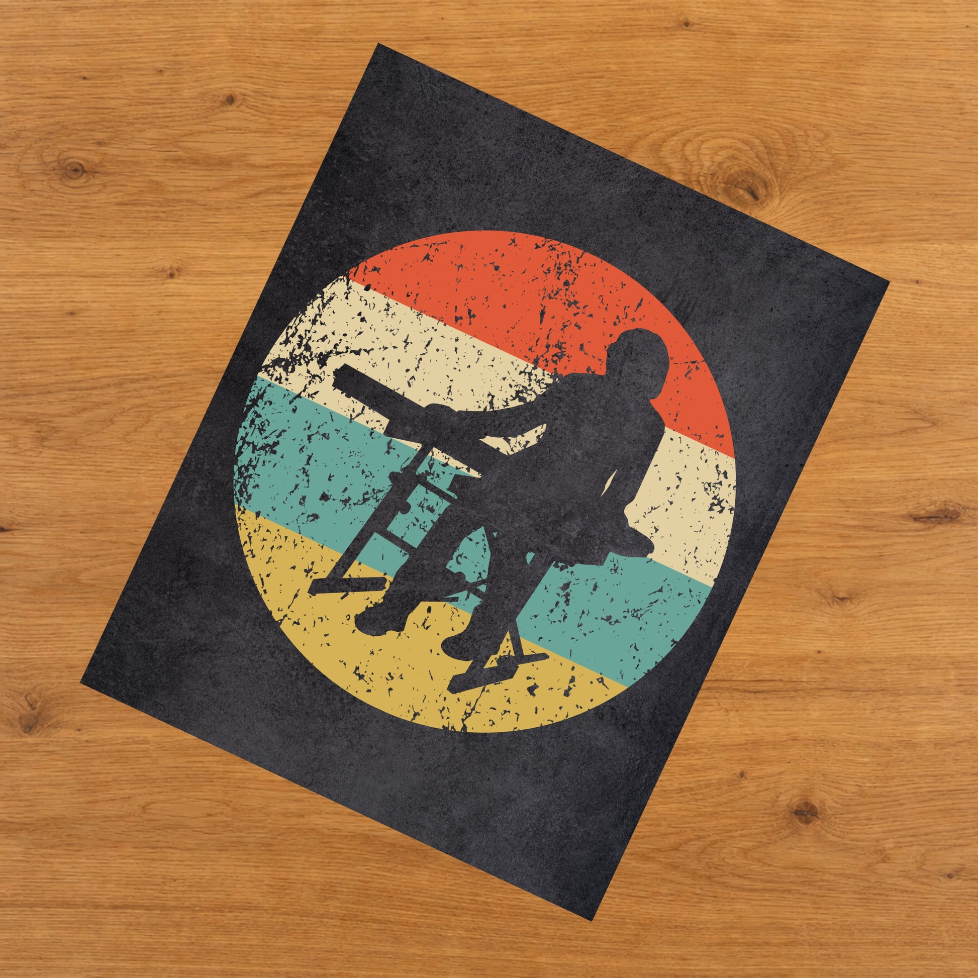 Keyboard Music Icon Retro 8"x10" Wall Art Print