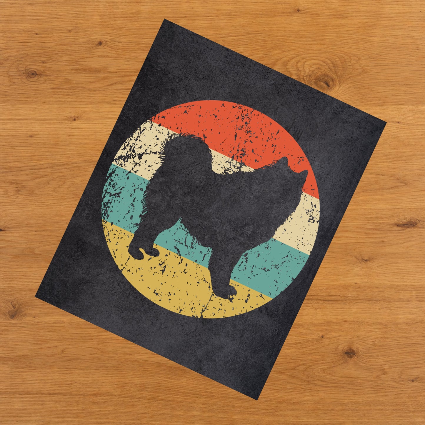 Samoyed Dog Icon Retro 8"x10" Wall Art Print