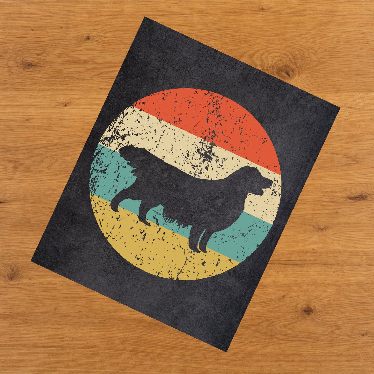 Golden Retriever Dog Icon Retro 8"x10" Wall Art Print