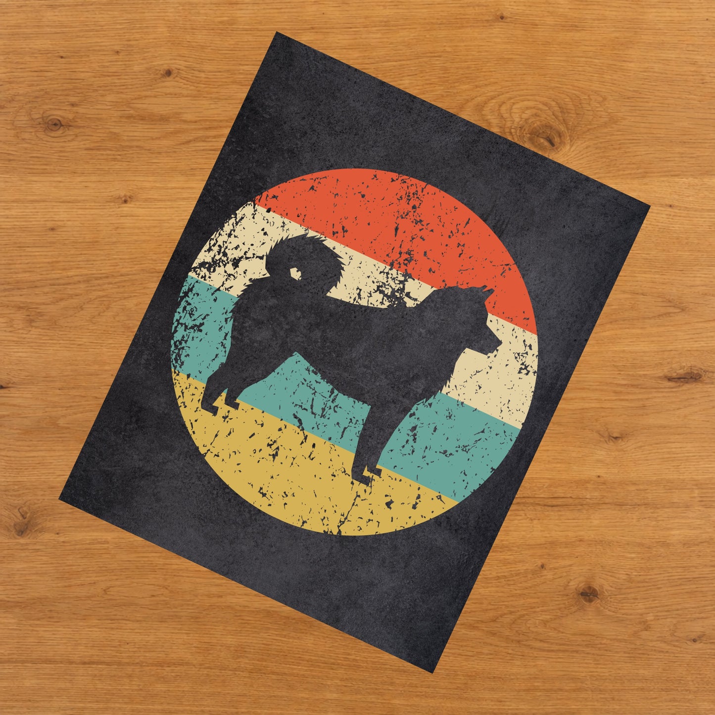 Akita Dog Icon Retro 8"x10" Wall Art Print