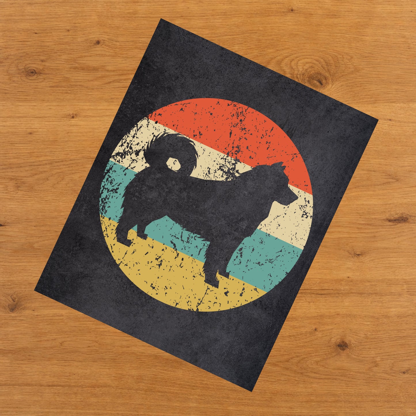 Alaskan Malamute Dog Icon Retro 8"x10" Wall Art Print
