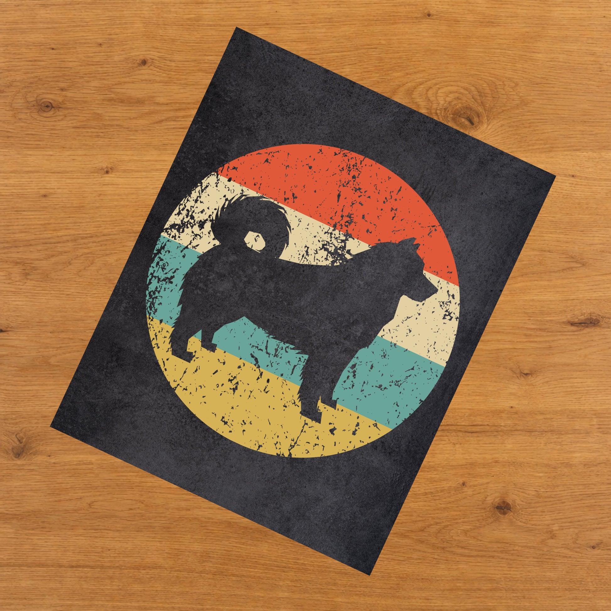 Alaskan Malamute Dog Icon Retro 8"x10" Wall Art Print