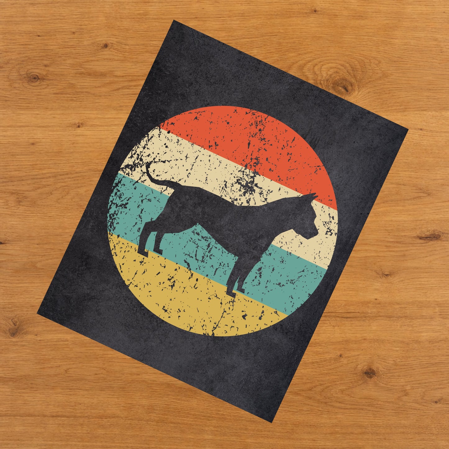 American Staffordshire Terrier AmStaff Dog Icon Retro 8"x10" Wall Art Print