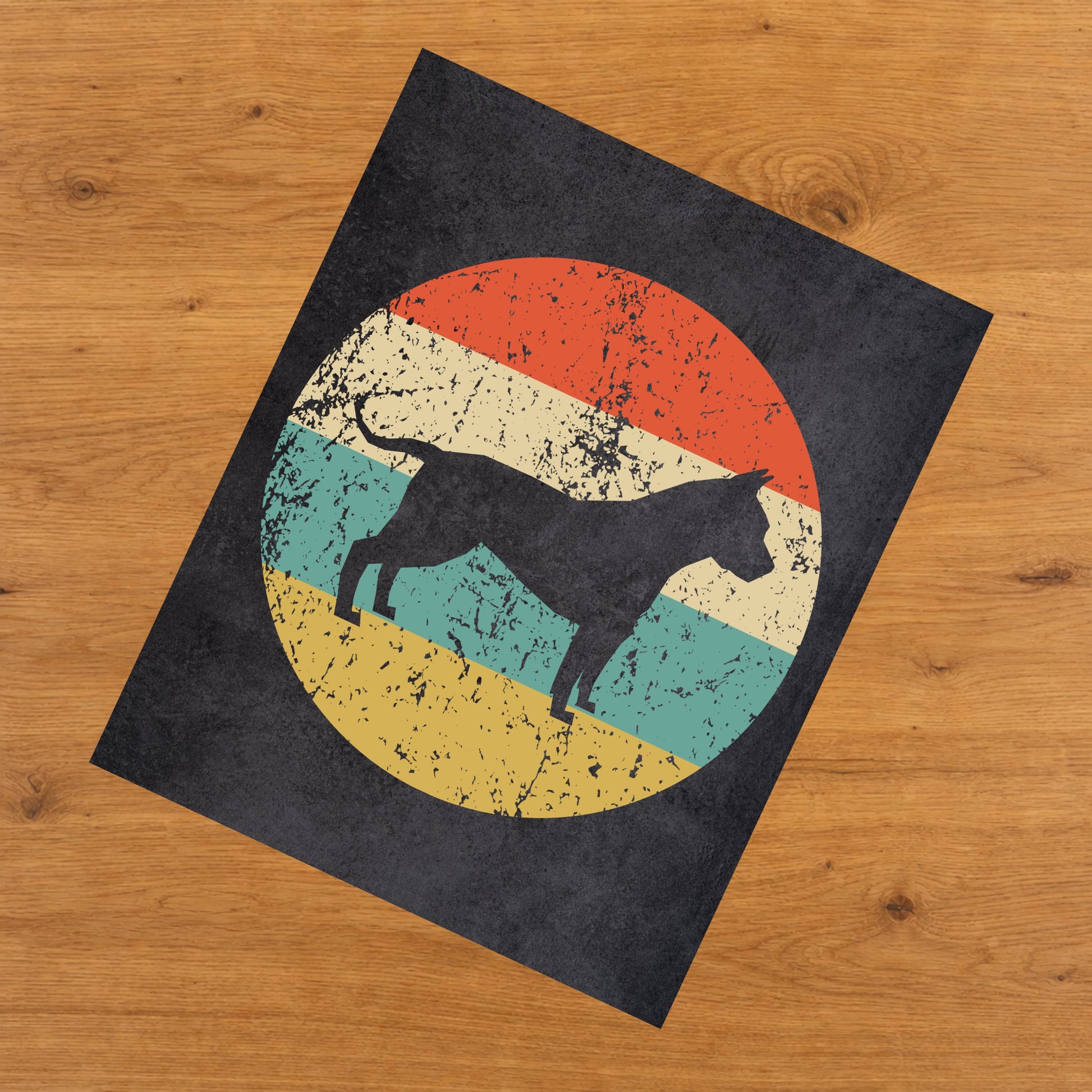 American Staffordshire Terrier AmStaff Dog Icon Retro 8"x10" Wall Art Print