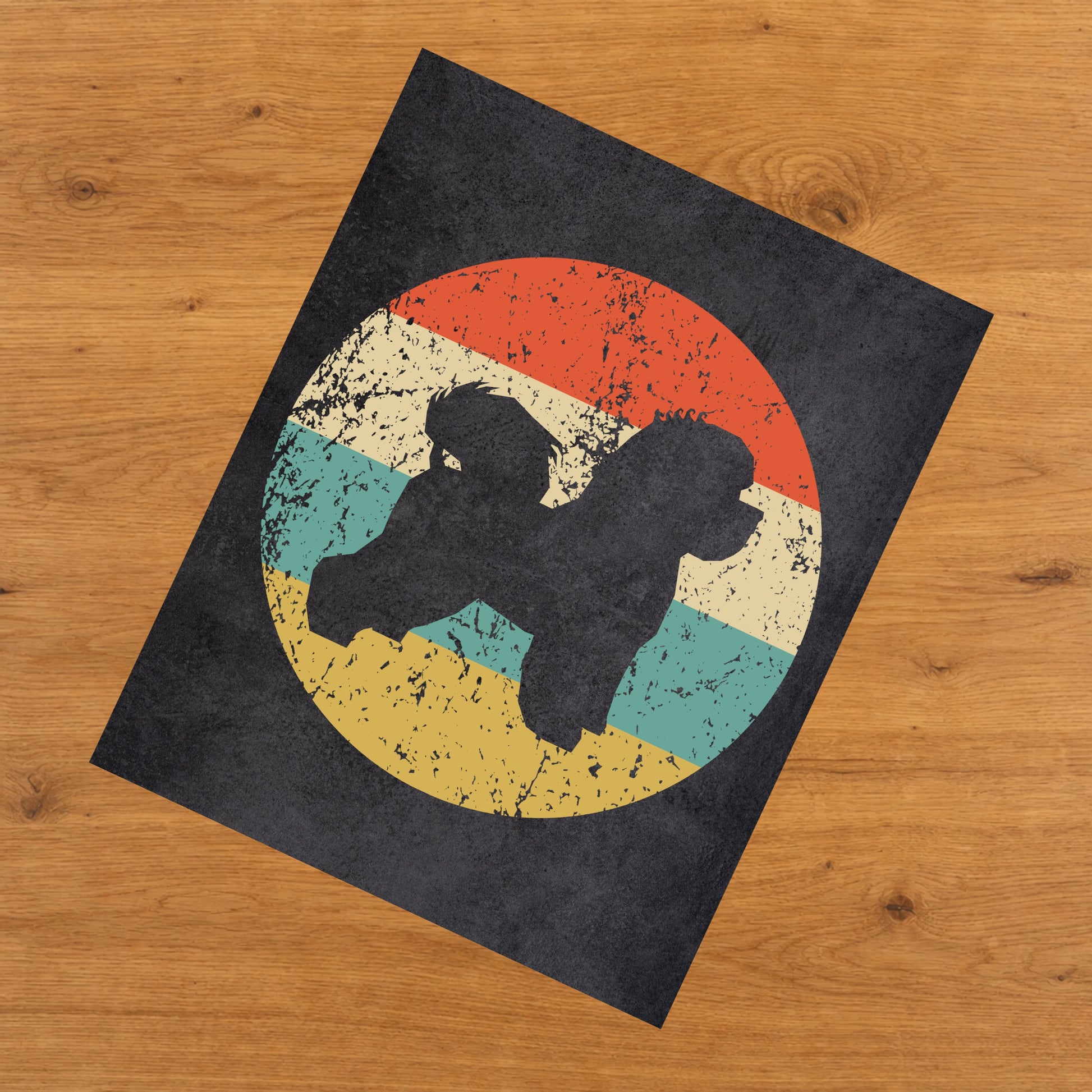 Bichon Frise Dog Icon Retro 8"x10" Wall Art Print