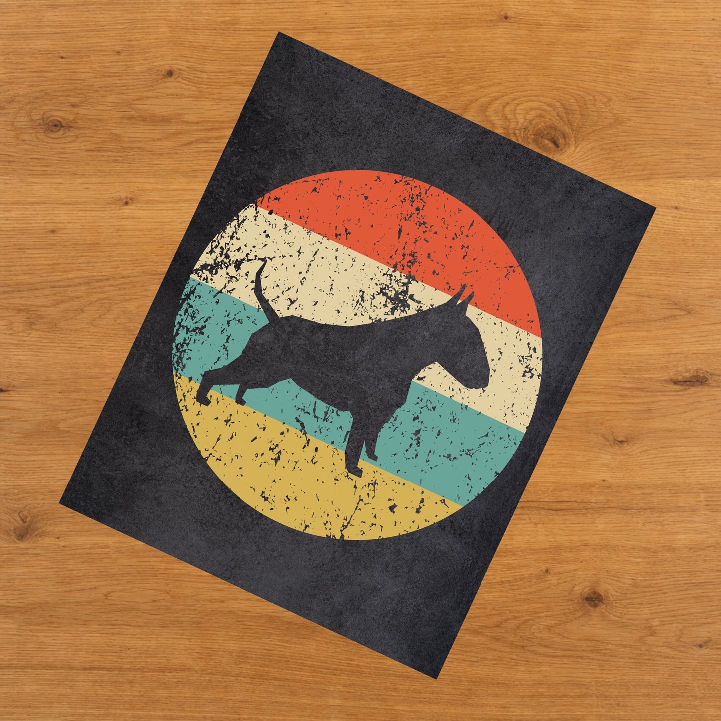 Bull Terrier Dog Icon Retro 8"x10" Wall Art Print