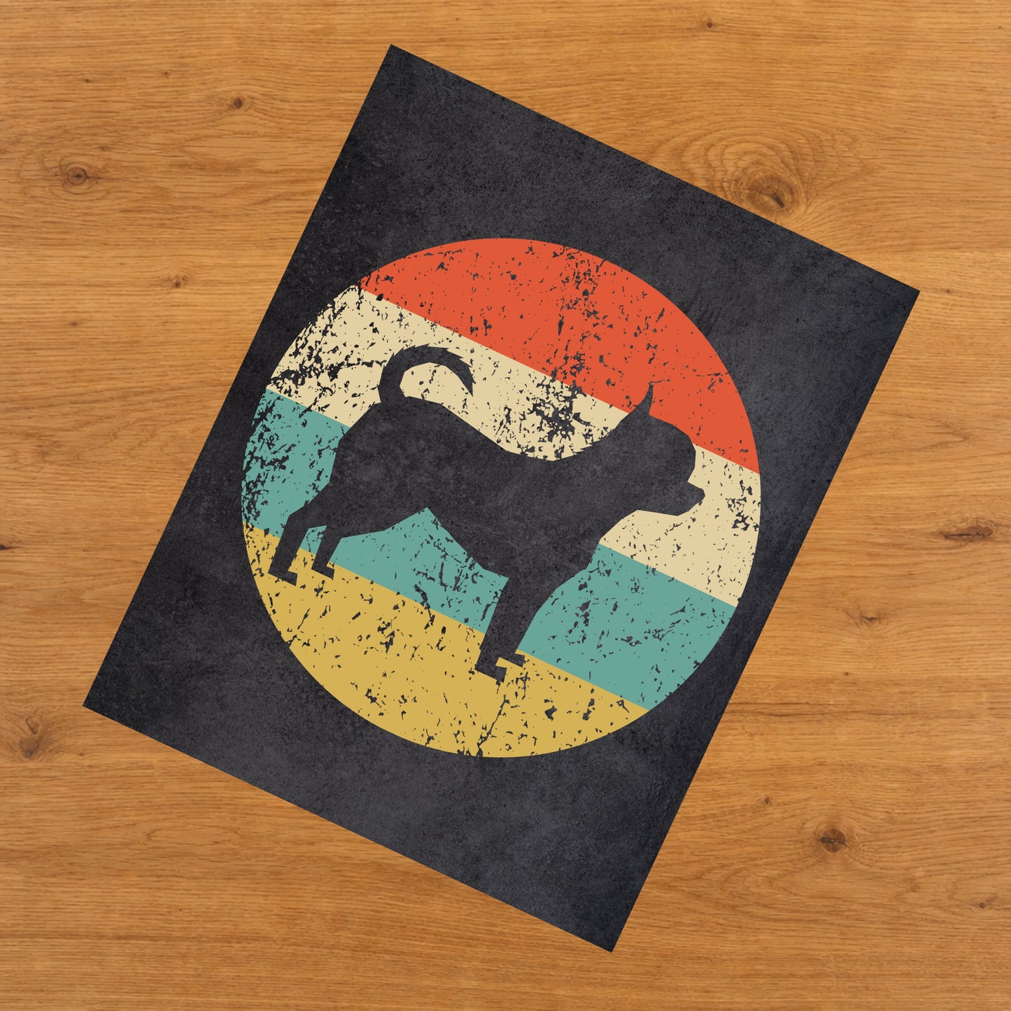 Chihuahua Dog Icon Retro 8"x10" Wall Art Print