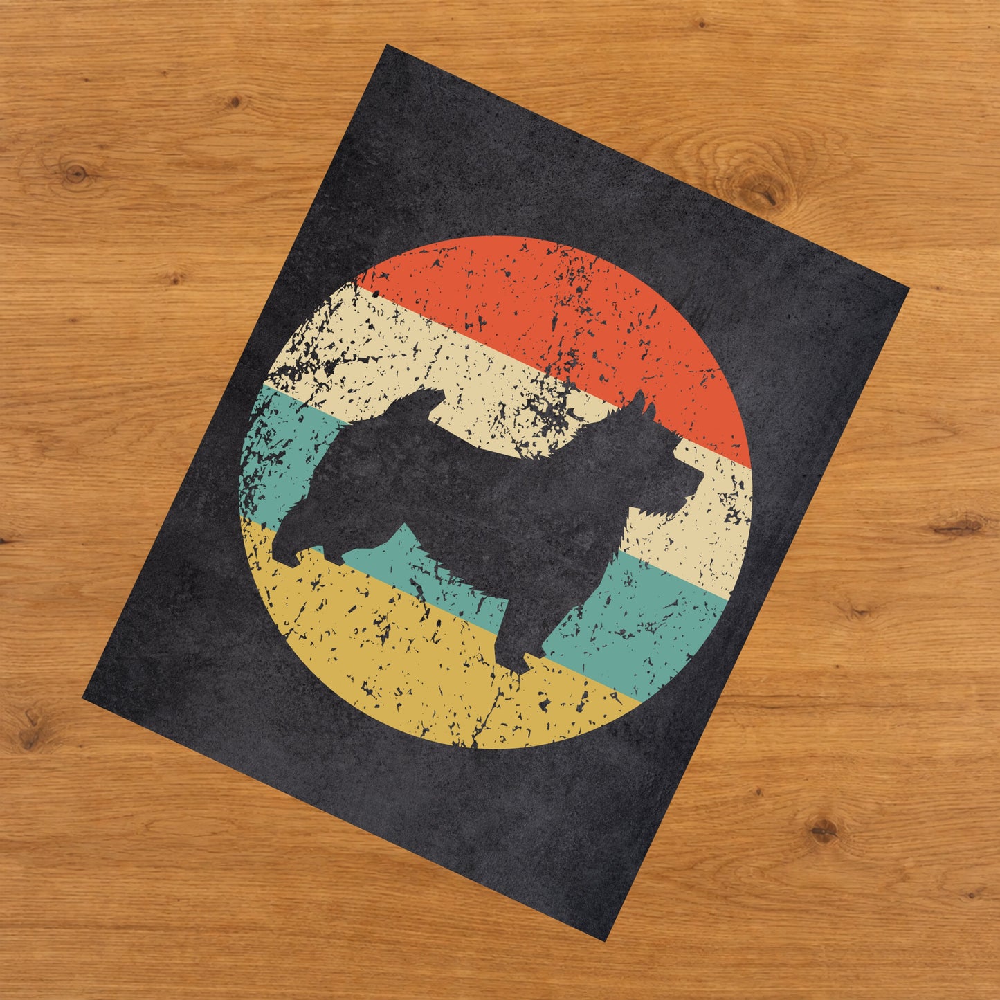 Norwich Terrier Dog Icon Retro 8"x10" Wall Art Print