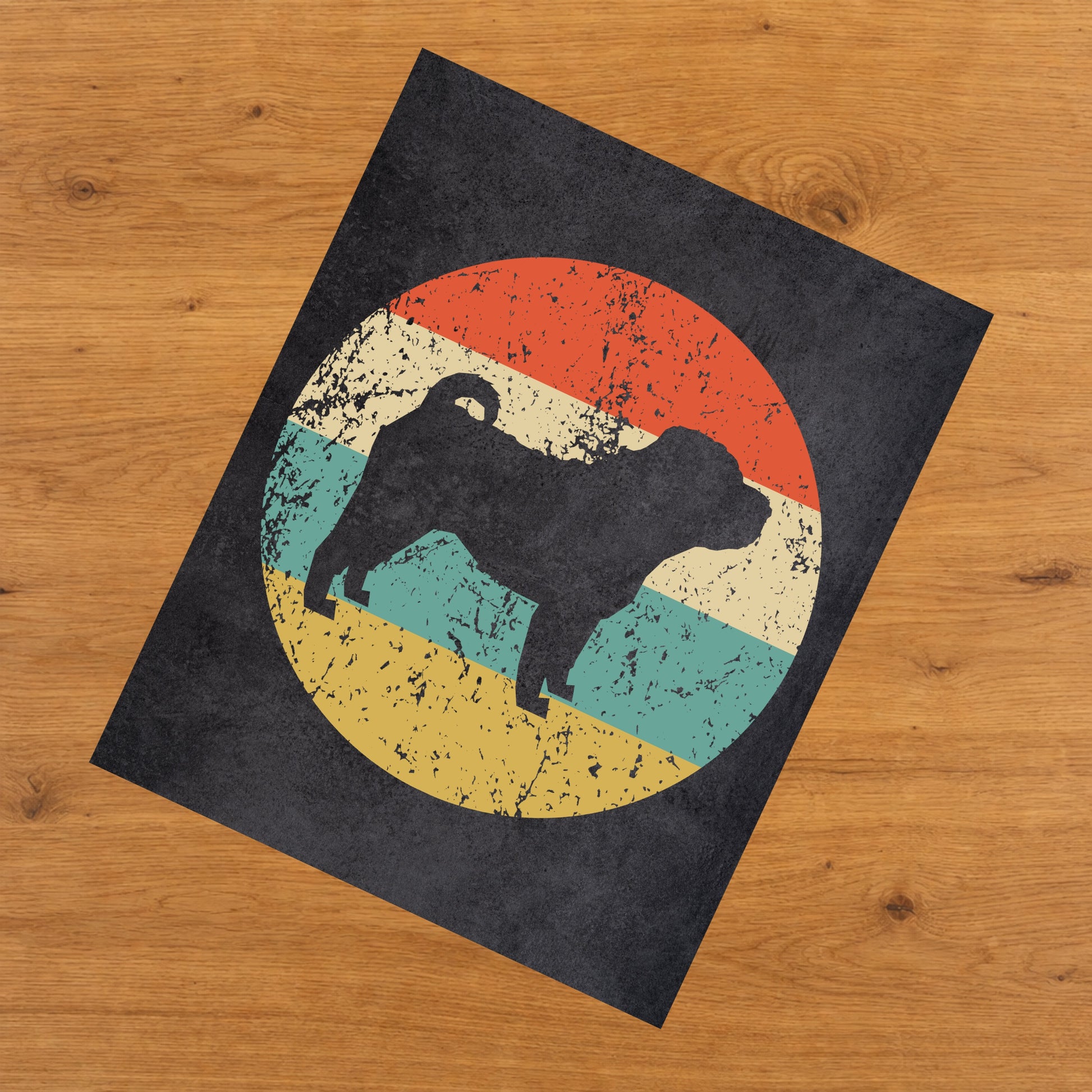 Shar Pei Dog Icon Retro 8"x10" Wall Art Print