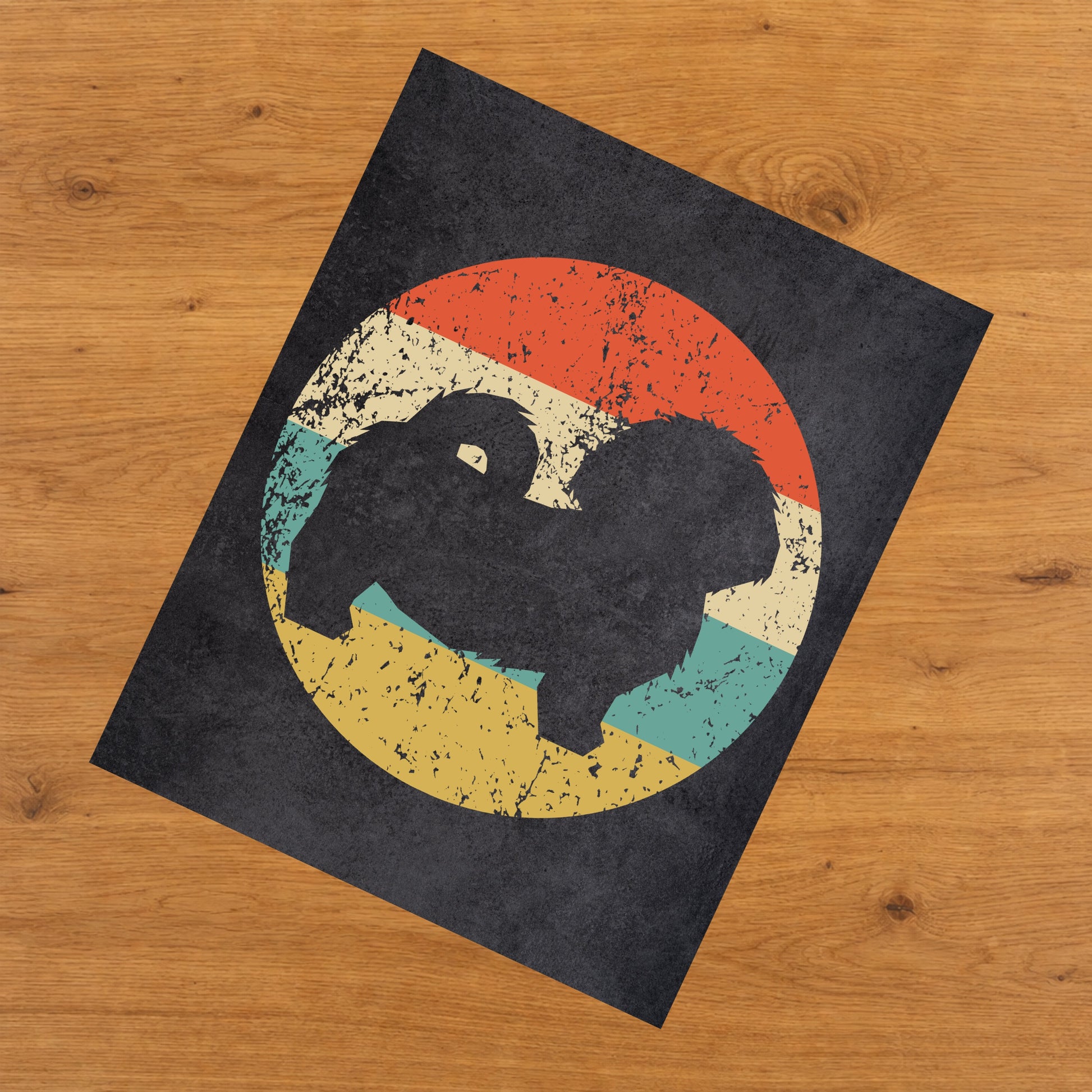 Shih Tzu Dog Icon Retro 8"x10" Wall Art Print