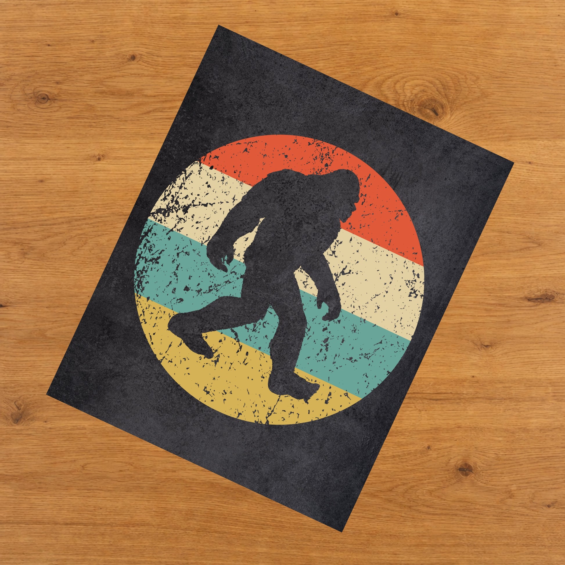 Bigfoot Sasquatch Icon Retro 8"x10" Wall Art Print