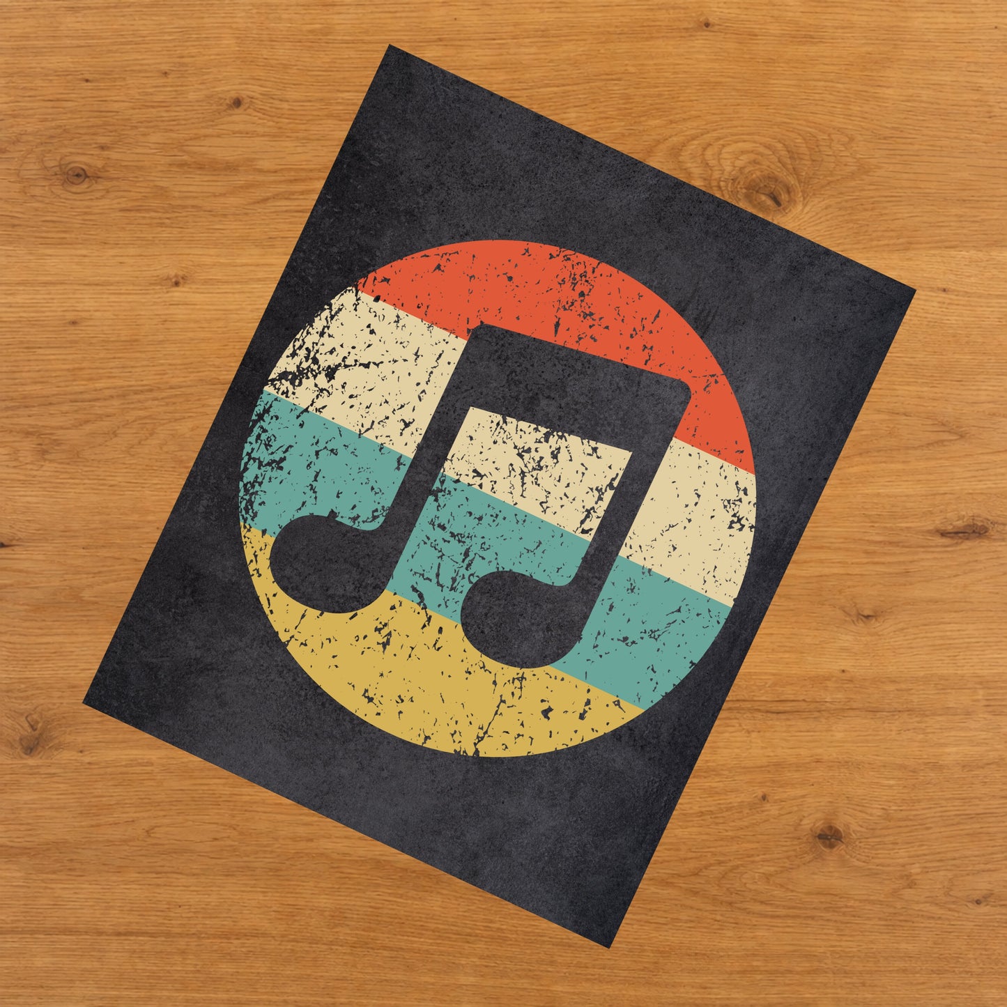 Music Notes Musician Icon Retro 8"x10" Wall Art Print