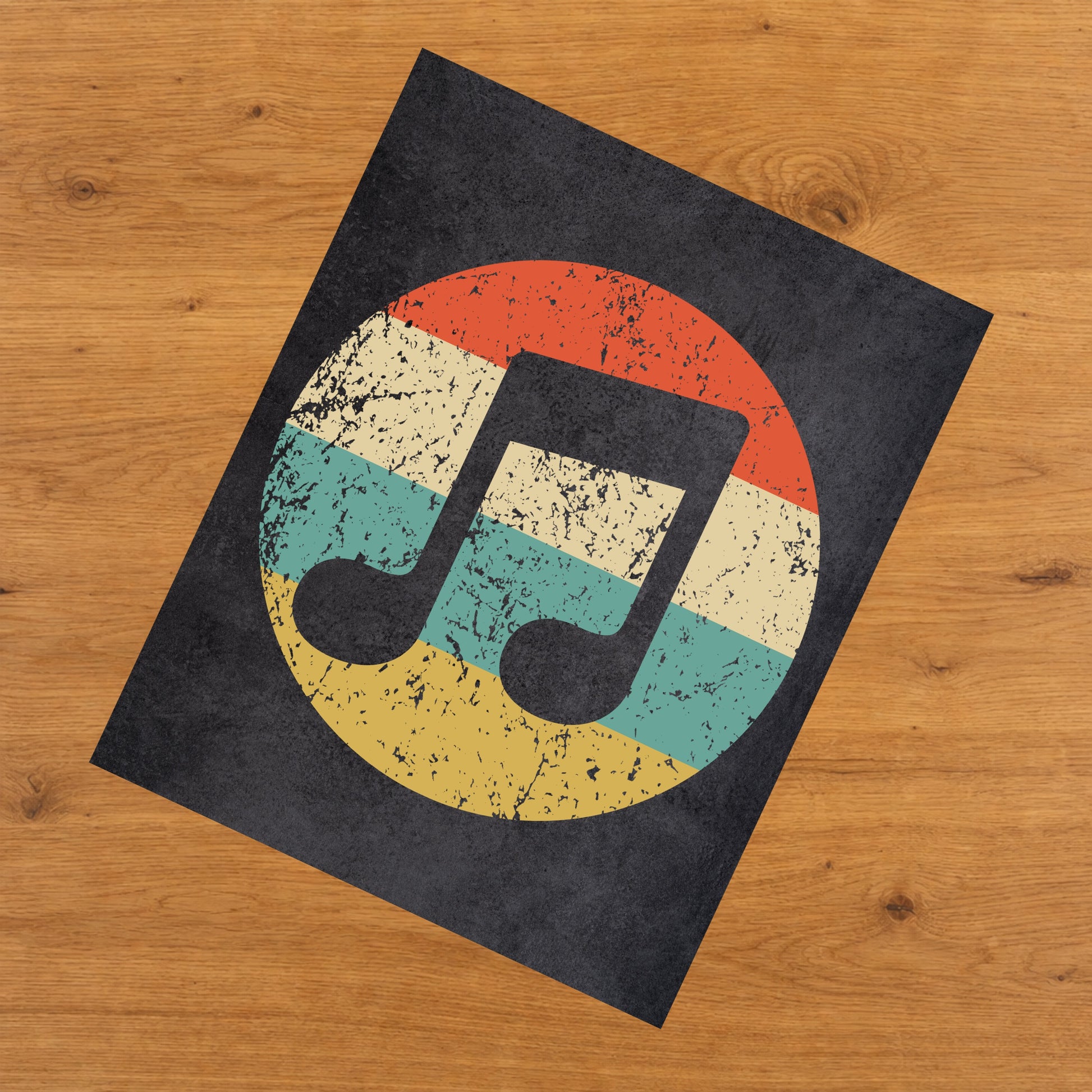 Music Notes Musician Icon Retro 8"x10" Wall Art Print