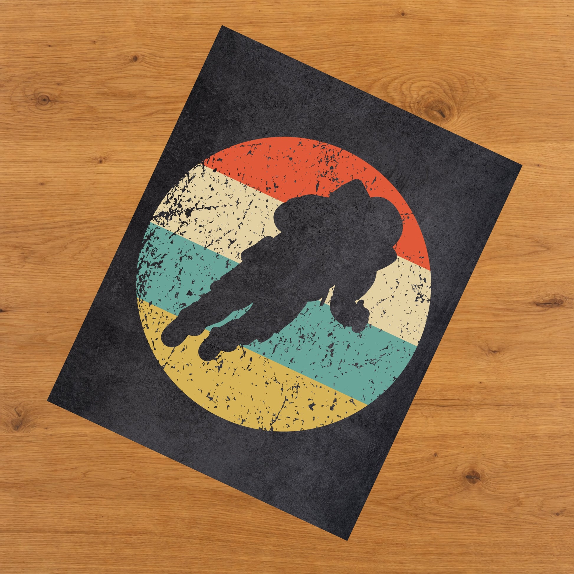 Astronaut Outer Space Icon Retro 8"x10" Wall Art Print