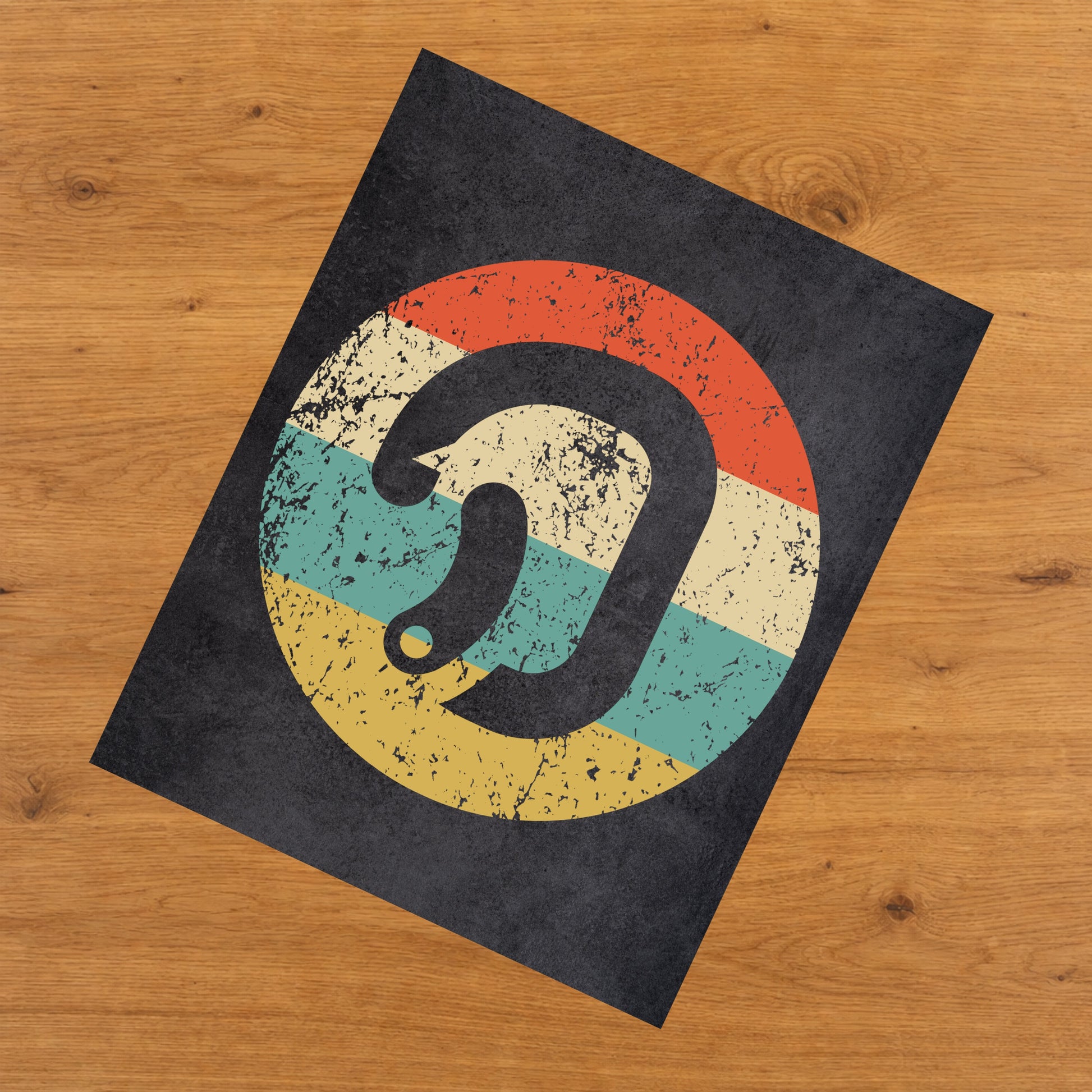 Carabiner Rock Climbing Icon Retro 8"x10" Wall Art Print
