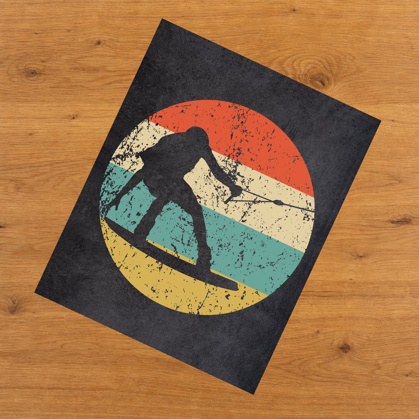 Wakeboarding Wakeboarder Icon Retro 8"x10" Wall Art Print