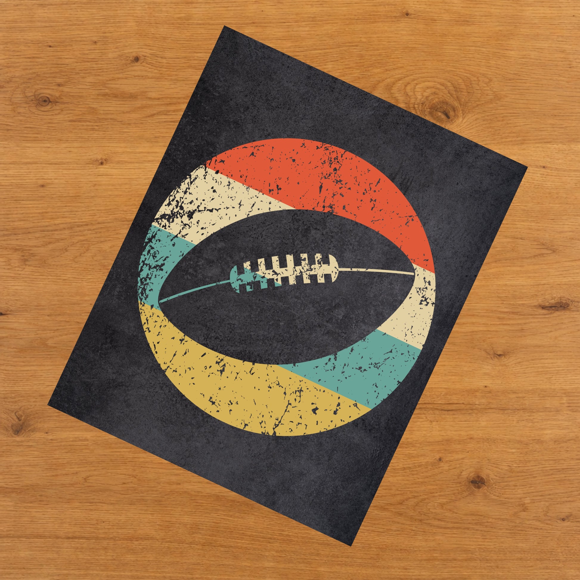 Football Sports Icon Retro 8"x10" Wall Art Print